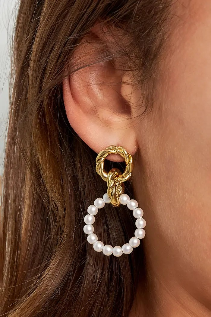 Gold Perlenblick Ohrring