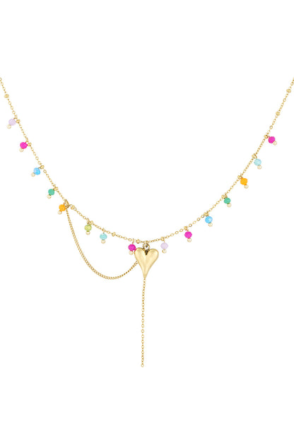 Regenbogen Herz Kette