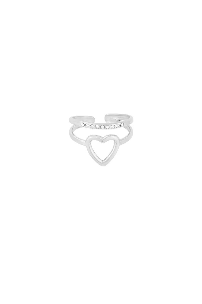 Ring mit Herz und Strasssteinen