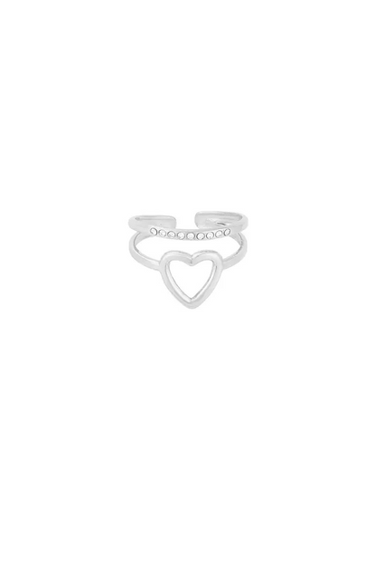 Ring mit Herz und Strasssteinen