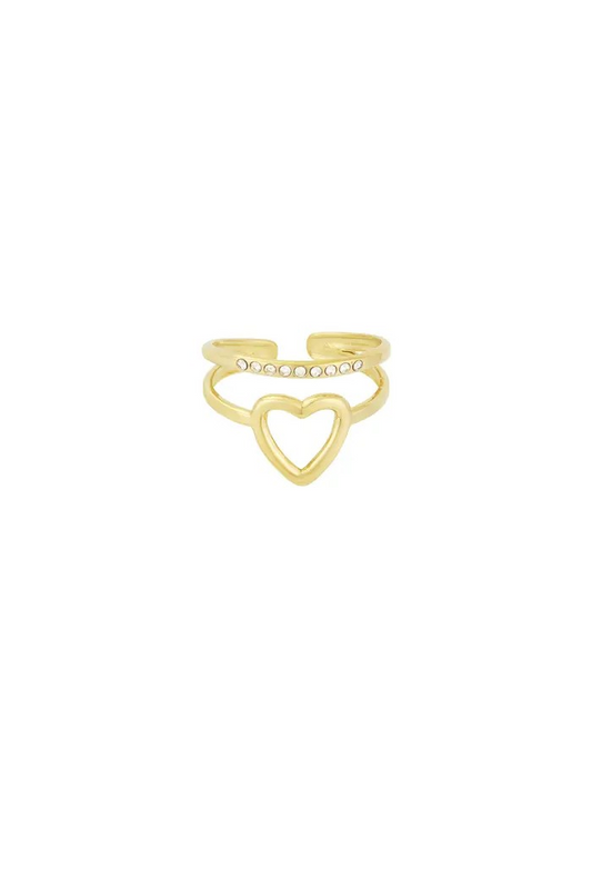 Ring mit Herz und Strasssteinen